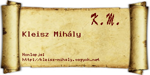 Kleisz Mihály névjegykártya